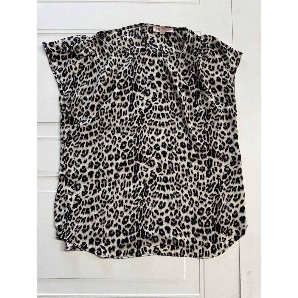 Philosophy Animal Print Blouse Chiffon Flutter Sleeves Small Leopard Cheetah